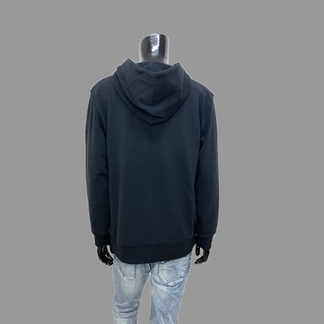 [MEE-013] CHEST EMBROIDERY HOODED SWEATSHIRT(BLK)