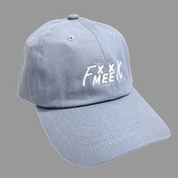 [MEE-014] PANEL EMBROIDERY CAP [SMOKY BLUE×WHITE]