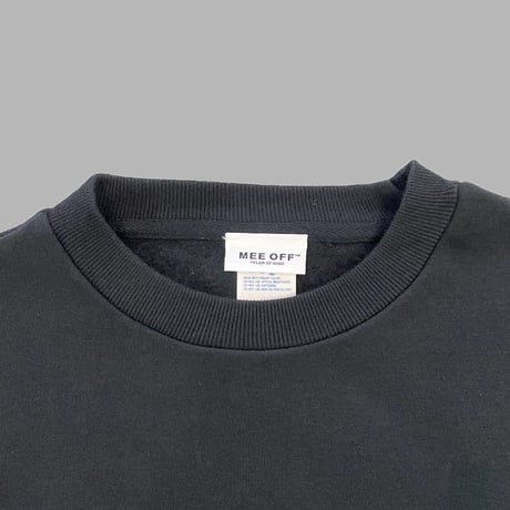 [MEE-005] FRONT LOGO EMBROIDERY CREW SWEAT [Brushed back] (BLK)