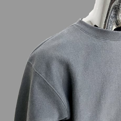[MEE-010] CHEST EMBROIDERY CREW SWEAT [Brushed back] (BLK)