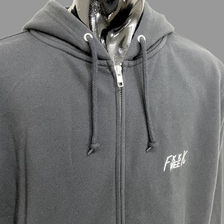 [MEE-013] CHEST EMBROIDERY HOODED SWEATSHIRT(BLK)