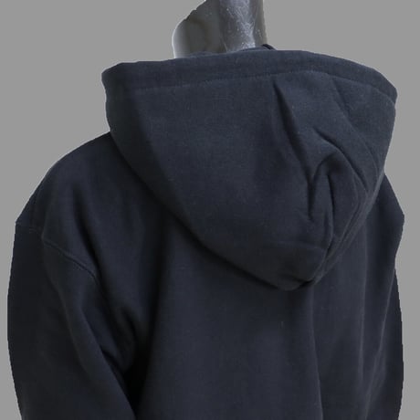 [MEE-015] CHEST EMBROIDERY HOODED SWEATSHIRT (Brushed back) (BLK)