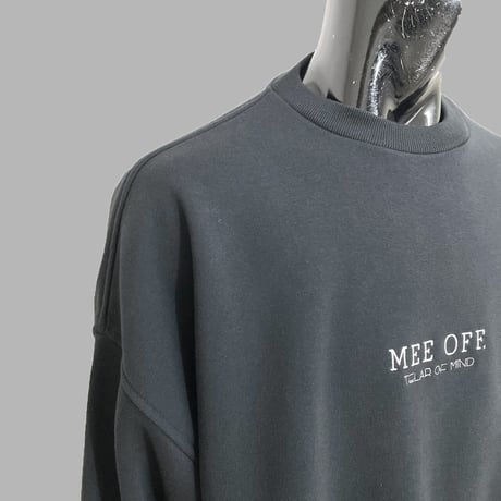 [MEE-005] FRONT LOGO EMBROIDERY CREW SWEAT [Brushed back] (BLK)