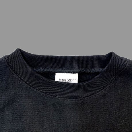 [MEE-010] CHEST EMBROIDERY CREW SWEAT [Brushed back] (BLK)