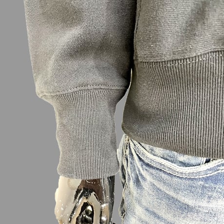 [MEE-010] CHEST EMBROIDERY CREW SWEAT [Brushed back] (BLK)