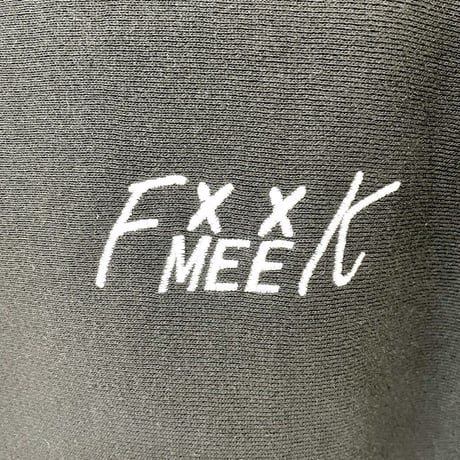 [MEE-010] CHEST EMBROIDERY CREW SWEAT [Brushed back] (BLK)