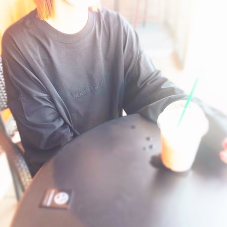[MEE-004] FRONT EMBROIDERY  LONGSLEEVE T-SHIRT [BLK×BLK]