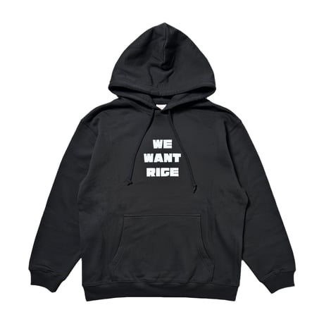 WE WANT RICE HOODIE  (BLACK)