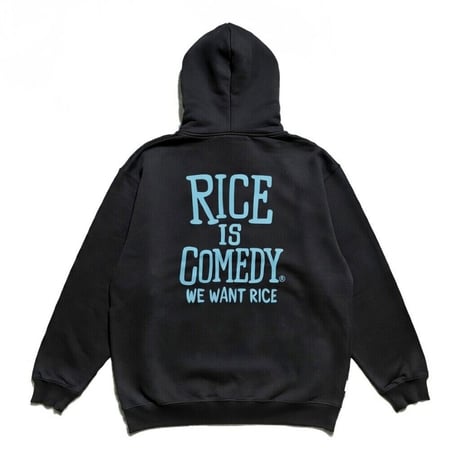 HAND WRITTEN RICE HOODIE  (BLACK)