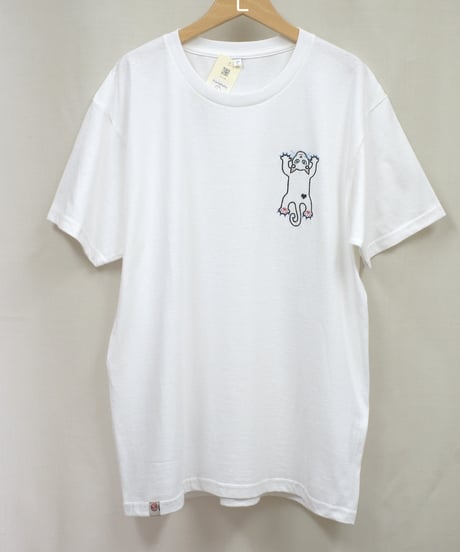 刺繍Tシャツ (フライングCAT・6oz/ホワイト）