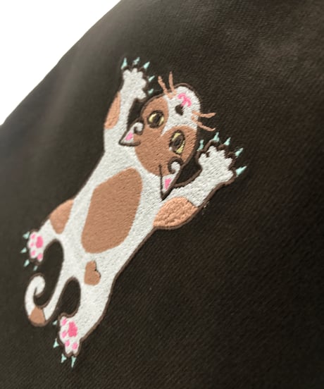 刺繍サコッシュ (CAT- No.1)茶ハチワレ
