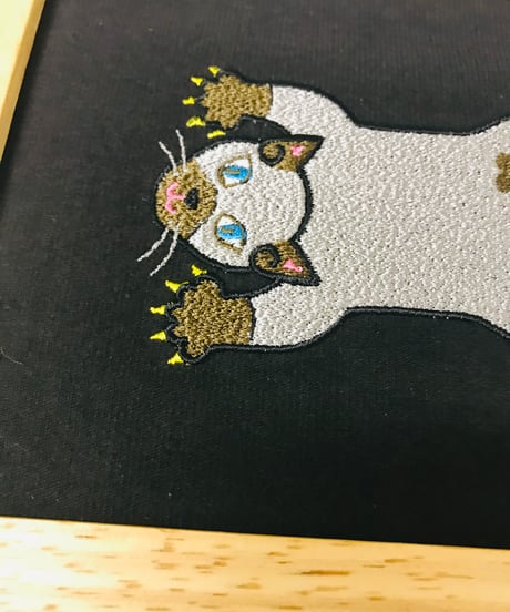 猫ちゃん刺繍画(2Lサイズ） No.８（シャム１）