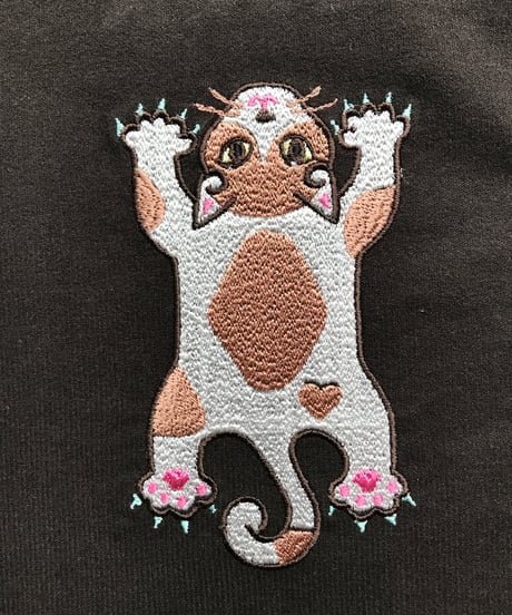 刺繍サコッシュ (CAT- No.1)茶ハチワレ