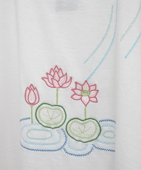 ロータス刺繍Tシャツ No.2 ( ロータス / 4.5oz ）