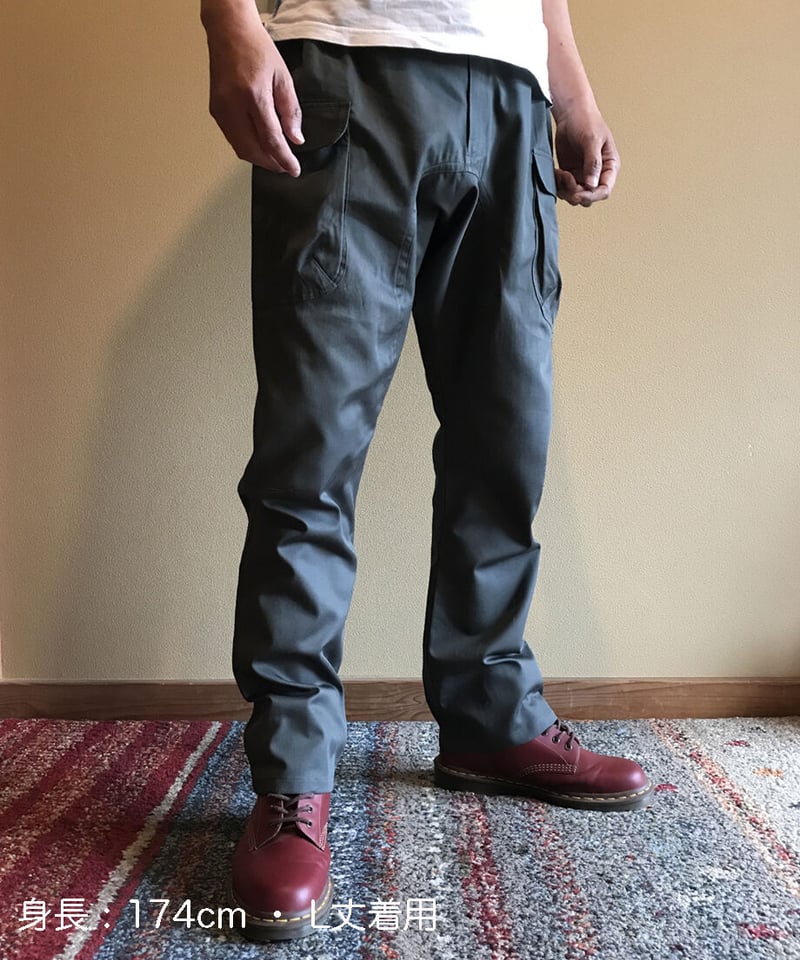 50s ワークパンツ グレー フェード オールコットン 雰囲気◎ オーガニックコットンワークパンツ (グレー) | A-rue OnlineShop