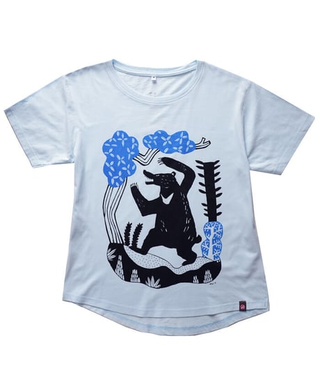 森のクマTシャツ（ライトブルー）