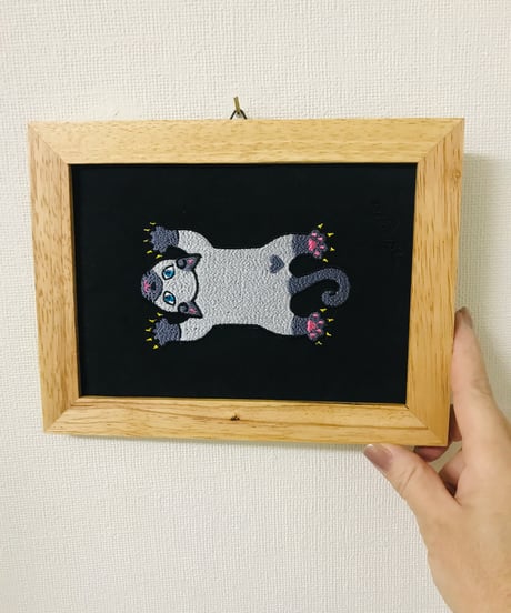 猫ちゃん刺繍画(2Lサイズ） No.10　(シャム３）