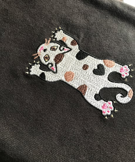 刺繍サコッシュ ( CAT- No.6) 三毛猫