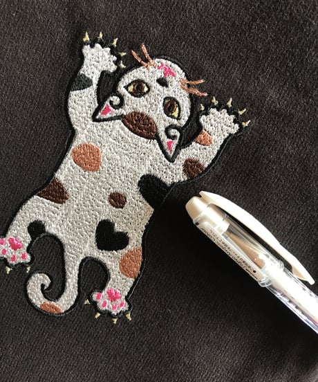刺繍サコッシュ ( CAT- No.6) 三毛猫
