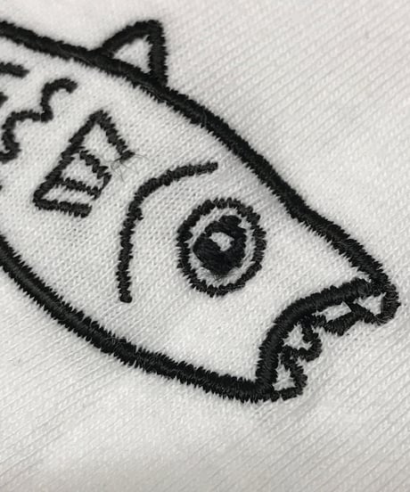 刺繍Tシャツ (フライングCAT・6oz/ホワイト）