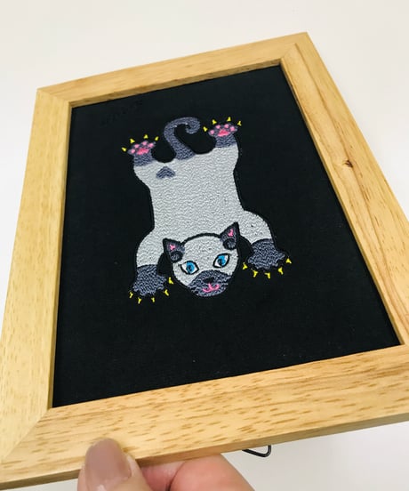 猫ちゃん刺繍画(2Lサイズ） No.10　(シャム３）