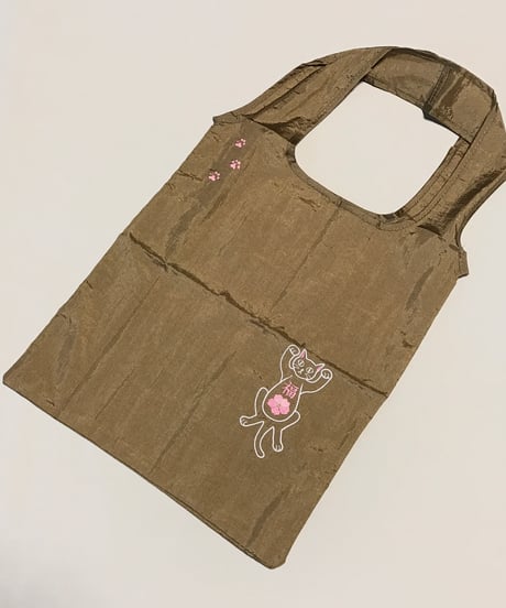 招き猫刺繍バッグ （サクラ)