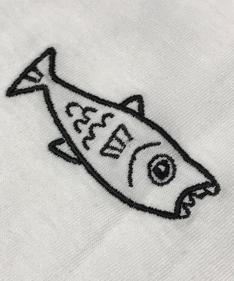 刺繍Tシャツ (フライングCAT・6oz/ホワイト）