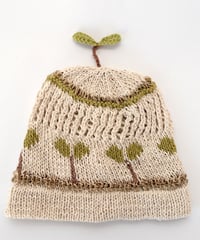 ふたば手編み帽子[ヘンプ＆コットン]