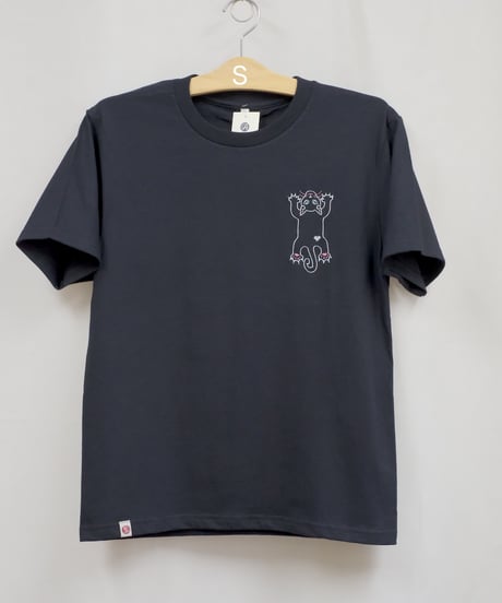 刺繍Tシャツ (フライングCAT・6oz/ブラック）
