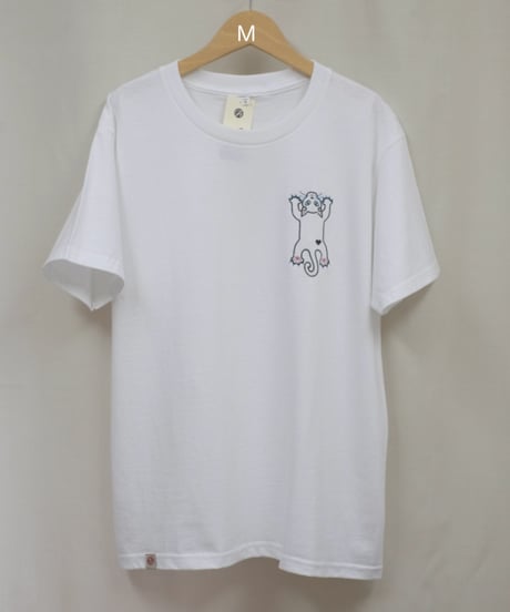 刺繍Tシャツ (フライングCAT・6oz/ホワイト）