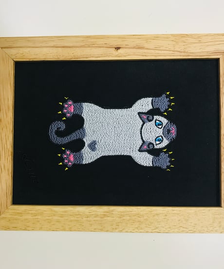 猫ちゃん刺繍画(2Lサイズ） No.10　(シャム３）
