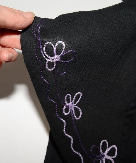 フラワーパンツ(パープルグラデーション刺繍）