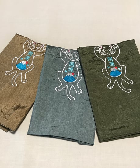招き猫刺繍バッグ（富士山）