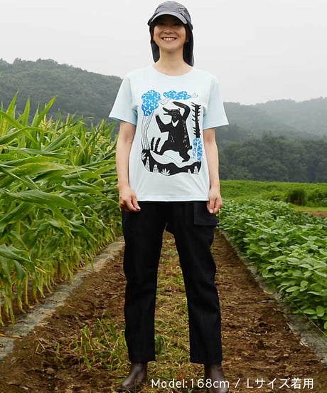 森のクマTシャツ（ライトブルー）