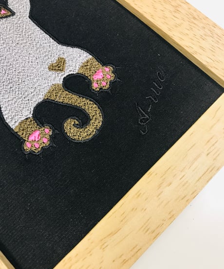 猫ちゃん刺繍画(2Lサイズ） No.9 (シャム２）
