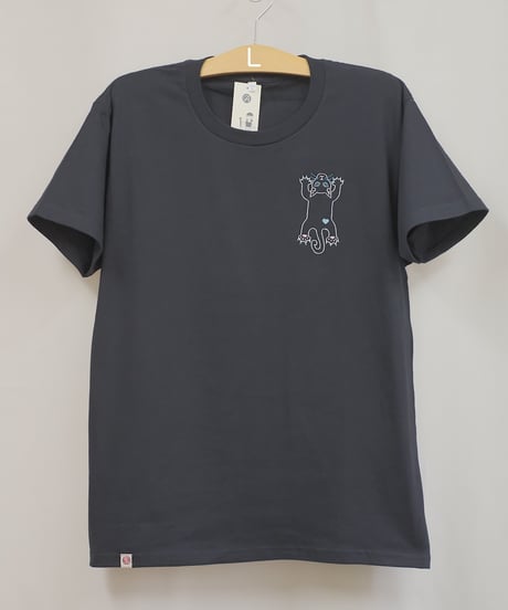 刺繍Tシャツ (フライングCAT・6oz/ブラック）