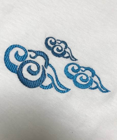 刺繍Tシャツ (アジアンクラウド・6oz/ホワイト）