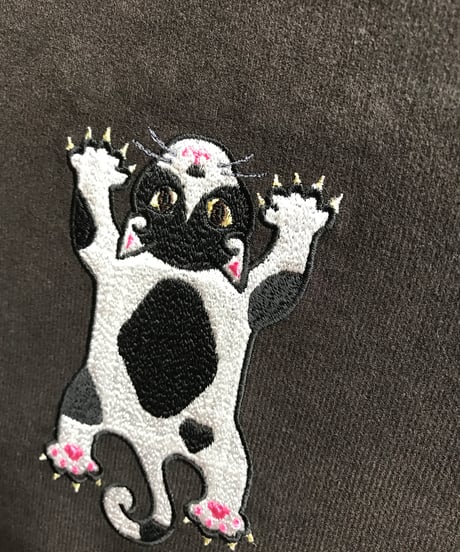 刺繍サコッシュ (CAT- No.4) 黒ハチワレ