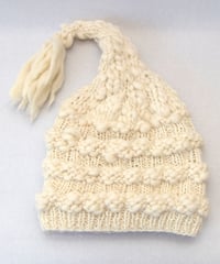 とんがりロング手編み帽子