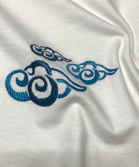 刺繍Tシャツ (アジアンクラウド・6oz/ホワイト）