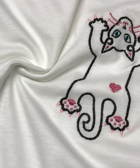 刺繍Tシャツ (フライングCAT・布厚：薄手）