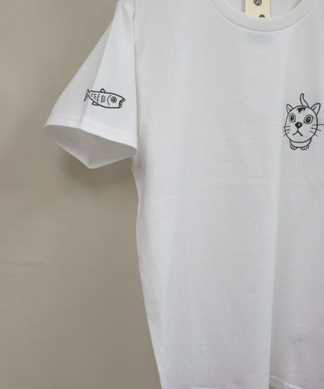 刺繍Tシャツ( おすわり猫ちゃん/6oz )