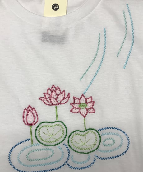 ロータス刺繍Tシャツ No.2 ( ロータス / 4.5oz ）