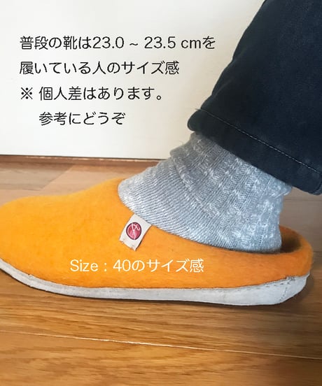 フェルトスリッパ（ No3: グリーン ）