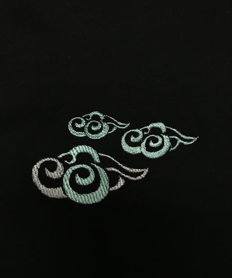 刺繍Tシャツ (アジアンクラウド・6oz/ブラック）
