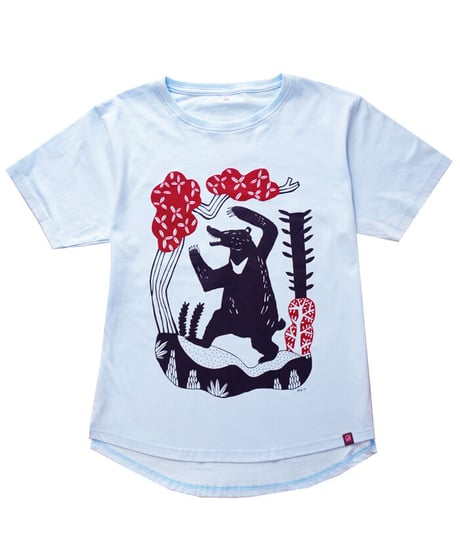 森のクマTシャツ（ライトブルー）