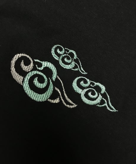 刺繍Tシャツ (アジアンクラウド・6oz/ブラック）