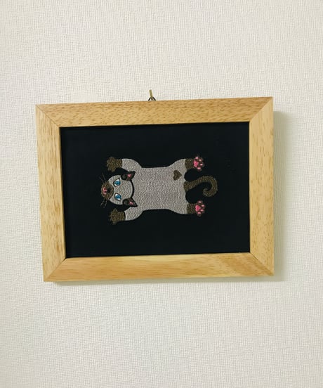 猫ちゃん刺繍画(2Lサイズ） No.9 (シャム２）