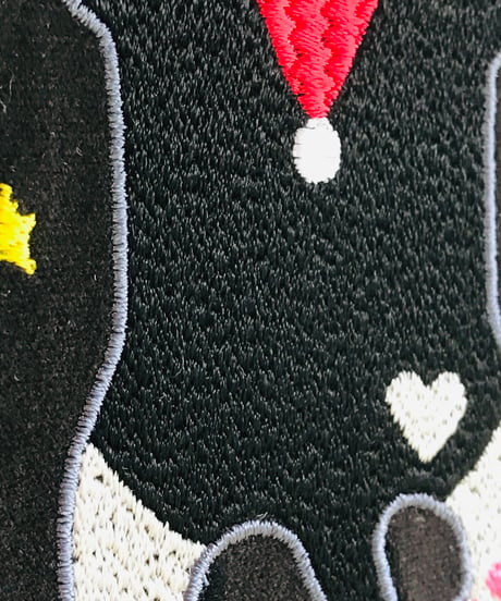 猫ちゃん刺繍画(2Lサイズ）X'mas No.4（黒ハチワレ）