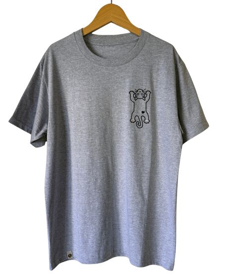 刺繍Tシャツ (フライングCAT・6oz/ブラック）